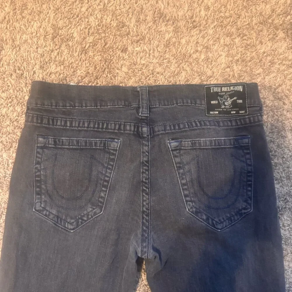True Religion Men's Ricky Jeans Grey/Navy Size 38 (Fit Like 36x31) Straight Leg